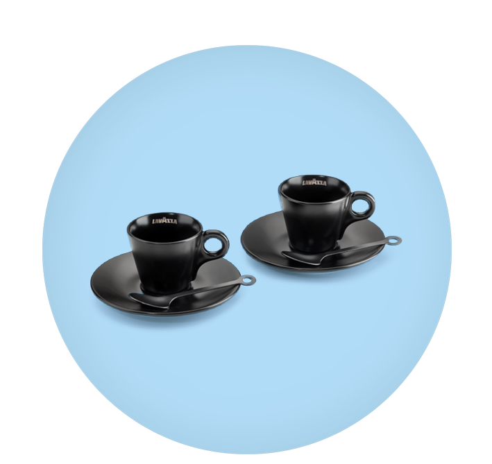 Porcelain Lavazza espresso cups - Black Collection